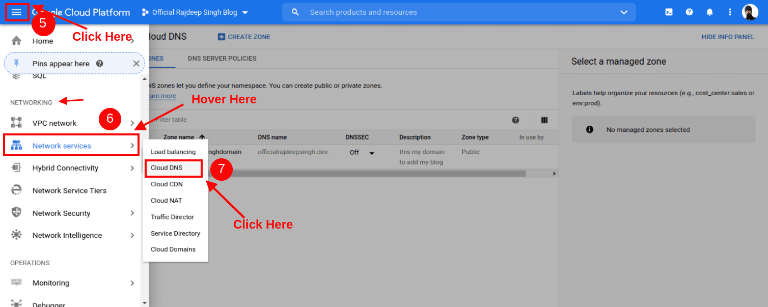 Firstly Copy Ip Go To Cloud DNS