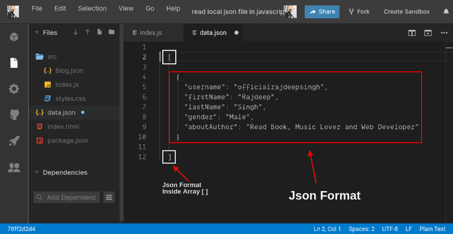 JSON File Structure