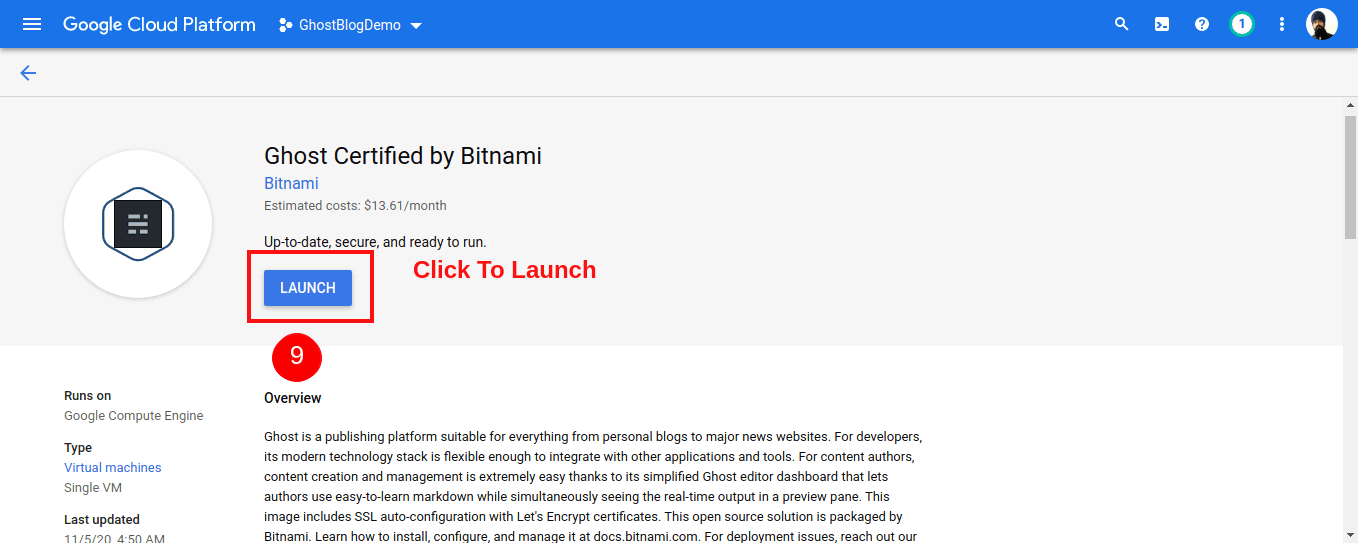 Click launch