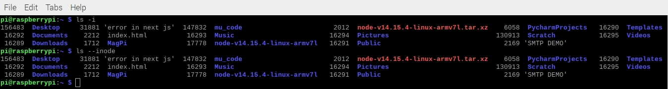 output index number